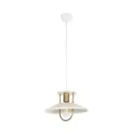 GLOBOSTAR® BILLA 203-0041 Vintage Κρεμαστό Φωτιστικό Οροφής με Ντουί 1 x E27 AC 220-240V IP20 - Λευκό & Χρυσό - M30.5 x Π30.5 x Υ20cm - Image 4
