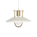 GLOBOSTAR® BILLA 203-0041 Vintage Κρεμαστό Φωτιστικό Οροφής με Ντουί 1 x E27 AC 220-240V IP20 - Λευκό & Χρυσό - M30.5 x Π30.5 x Υ20cm - Image 5