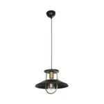 GLOBOSTAR® BILLA 203-0042 Vintage Κρεμαστό Φωτιστικό Οροφής με Ντουί 1 x E27 AC 220-240V IP20 - Μαύρο & Χρυσό - M30.5 x Π30.5 x Υ20cm - Image 4