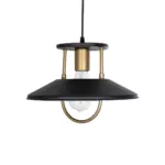 GLOBOSTAR® BILLA 203-0042 Vintage Κρεμαστό Φωτιστικό Οροφής με Ντουί 1 x E27 AC 220-240V IP20 - Μαύρο & Χρυσό - M30.5 x Π30.5 x Υ20cm - Image 5
