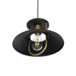 GLOBOSTAR® BILLA 203-0042 Vintage Κρεμαστό Φωτιστικό Οροφής με Ντουί 1 x E27 AC 220-240V IP20 - Μαύρο & Χρυσό - M30.5 x Π30.5 x Υ20cm - Image 6