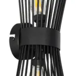 GLOBOSTAR® HORN 203-0043 Vintage Φωτιστικό Τοίχου - Απλίκα με Ντουί 2 x E14 AC 220-240V IP20 - Μαύρο - Μ14 x Π17 x Υ44.5cm - Image 6