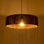 GLOBOSTAR® KYCLOS 203-0045 Boho Κρεμαστό Φωτιστικό Οροφής με Ντουί 1 x E27 AC 220-240V IP20 - Καφέ - M55 x Π55 x Υ20cm - Image 3