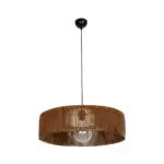 GLOBOSTAR® KYCLOS 203-0045 Boho Κρεμαστό Φωτιστικό Οροφής με Ντουί 1 x E27 AC 220-240V IP20 - Καφέ - M55 x Π55 x Υ20cm - Image 4