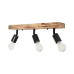 GLOBOSTAR® CUP 203-0061 Vintage Φωτιστικό Οροφής με Ντουί 3 x E27 AC 220-240V IP20 - Μαύρο & Μπέζ - Μ50 x Π8 x Υ15cm - Image 4