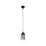 GLOBOSTAR® TORUS 203-0063 Μοντέρνο Κρεμαστό Φωτιστικό Οροφής με Ντουί 1 x E27 AC 220-240V IP20 - Μαύρο & Μαύρο Φιμέ - Μ10.5 x Π10.5 x Υ18.5cm - Image 4