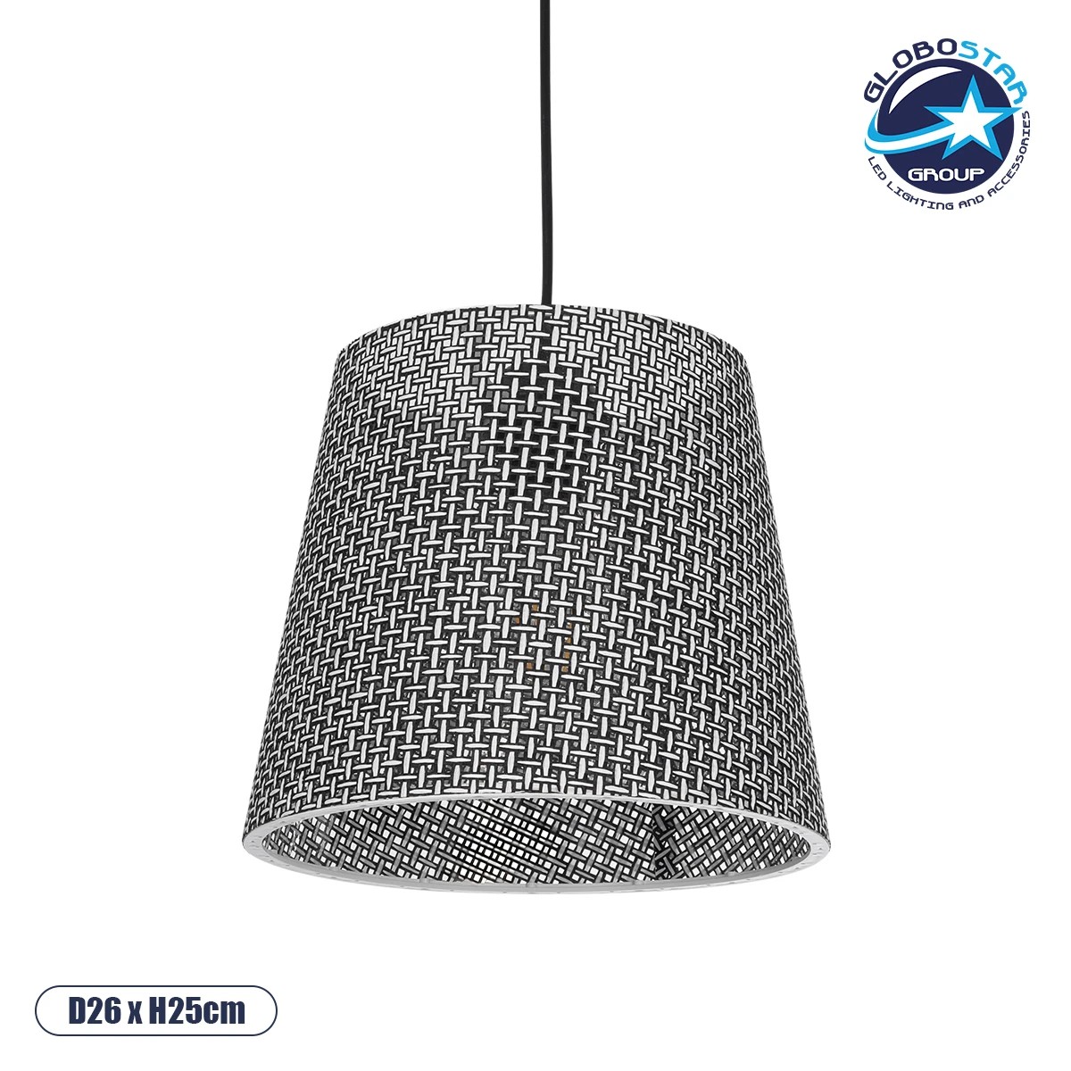 203_0070_1 GLOBOSTAR® CONEY 203-0070 Μοντέρνο Κρεμαστό Φωτιστικό Οροφής με Ντουί 1 x E27 AC 220-240V IP20 - Γκρι - Μ26 x Π26 x Υ25cm - Image 1