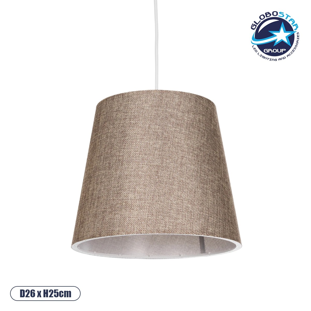203_0073_1 GLOBOSTAR® CONEY 203-0073 Μοντέρνο Κρεμαστό Φωτιστικό Οροφής με Ντουί 1 x E27 AC 220-240V IP20 - Καφέ - Μ26 x Π26 x Υ25cm - Image 1