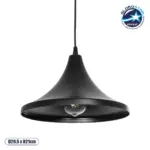 GLOBOSTAR® BELFRY 203-0078 Μοντέρνο Κρεμαστό Φωτιστικό Οροφής με Ντουί 1 x E27 AC 220-240V IP20 - Μαύρο - Μ29.5 x Π29.5 x Υ21cm
