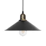 GLOBOSTAR® FERRO 203-0082 Μοντέρνο Κρεμαστό Φωτιστικό Οροφής με Ντουί 1 x E27 AC 220-240V IP20 - Μαύρο & Μπρούτζινο - Μ30 x Π30 x Υ15cm - Image 5
