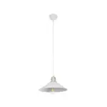 GLOBOSTAR® FERRO 203-0083 Μοντέρνο Κρεμαστό Φωτιστικό Οροφής με Ντουί 1 x E27 AC 220-240V IP20 - Λευκό & Χρυσό - Μ30 x Π30 x Υ15cm - Image 4