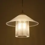 GLOBOSTAR® PROMO 203-0088 Μοντέρνο Κρεμαστό Φωτιστικό Οροφής με Ντουί 1 x E27 AC 220-240V IP20 - Λευκό - Μ25.5 x Π25.5 x Υ20cm - Image 3