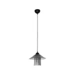 GLOBOSTAR® PROMO 203-0089 Μοντέρνο Κρεμαστό Φωτιστικό Οροφής με Ντουί 1 x E27 AC 220-240V IP20 - Μαύρο & Μαύρο Φιμέ - Μ25.5 x Π25.5 x Υ20cm - Image 4