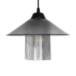 GLOBOSTAR® PROMO 203-0089 Μοντέρνο Κρεμαστό Φωτιστικό Οροφής με Ντουί 1 x E27 AC 220-240V IP20 - Μαύρο & Μαύρο Φιμέ - Μ25.5 x Π25.5 x Υ20cm - Image 5