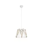 GLOBOSTAR® JUTE 203-0091 Μοντέρνο Κρεμαστό Φωτιστικό Οροφής με Ντουί 1 x E27 AC 220-240V IP20 - Λευκό & Μπεζ - Μ30 x Π30 x Υ23cm - Image 4