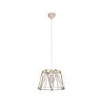 GLOBOSTAR® JUTE 203-0092 Μοντέρνο Κρεμαστό Φωτιστικό Οροφής με Ντουί 1 x E27 AC 220-240V IP20 - Μπεζ - Μ30 x Π30 x Υ23cm - Image 4