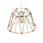 GLOBOSTAR® JUTE 203-0092 Μοντέρνο Κρεμαστό Φωτιστικό Οροφής με Ντουί 1 x E27 AC 220-240V IP20 - Μπεζ - Μ30 x Π30 x Υ23cm - Image 6