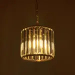 GLOBOSTAR® GLAMOROUS 203-0093 Κλασικό Κρεμαστό Φωτιστικό Οροφής με Ντουί 1 x E27 AC 220-240V IP20 - Χρυσό & Διάφανο - Μ19 x Π19 x Υ16.5cm - Image 3