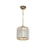 GLOBOSTAR® GLAMOROUS 203-0093 Κλασικό Κρεμαστό Φωτιστικό Οροφής με Ντουί 1 x E27 AC 220-240V IP20 - Χρυσό & Διάφανο - Μ19 x Π19 x Υ16.5cm - Image 4