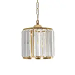 GLOBOSTAR® GLAMOROUS 203-0093 Κλασικό Κρεμαστό Φωτιστικό Οροφής με Ντουί 1 x E27 AC 220-240V IP20 - Χρυσό & Διάφανο - Μ19 x Π19 x Υ16.5cm - Image 5
