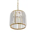 GLOBOSTAR® GLAMOROUS 203-0093 Κλασικό Κρεμαστό Φωτιστικό Οροφής με Ντουί 1 x E27 AC 220-240V IP20 - Χρυσό & Διάφανο - Μ19 x Π19 x Υ16.5cm - Image 6