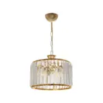 GLOBOSTAR® GLAMOROUS 203-0094 Κλασικό Κρεμαστό Φωτιστικό Οροφής με Ντουί 3 x E27 AC 220-240V IP20 - Χρυσό & Διάφανο - Μ28 x Π28 x Υ21.5cm - Image 4