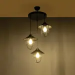 GLOBOSTAR® BLAZEO 203-0097 Vintage Κρεμαστό Φωτιστικό Οροφής με Ντουί 3 x E27 AC 220-240V IP20 - Μαύρο - Μ45 x Π45 x Υ45cm - Image 3