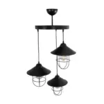 GLOBOSTAR® BLAZEO 203-0097 Vintage Κρεμαστό Φωτιστικό Οροφής με Ντουί 3 x E27 AC 220-240V IP20 - Μαύρο - Μ45 x Π45 x Υ45cm - Image 6