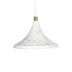 GLOBOSTAR® MARBLE 203-0098 Μοντέρνο Κρεμαστό Φωτιστικό Οροφής με Ντουί 1 x E27 AC 220-240V IP20 - Λεύκο & Χρυσό - Μ30 x Π30 x Υ20cm - Image 5