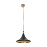 GLOBOSTAR® MARBLE 203-0099 Μοντέρνο Κρεμαστό Φωτιστικό Οροφής με Ντουί 1 x E27 AC 220-240V IP20 - Μαύρο & Χρυσό - Μ30 x Π30 x Υ20cm - Image 4
