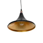 GLOBOSTAR® MARBLE 203-0099 Μοντέρνο Κρεμαστό Φωτιστικό Οροφής με Ντουί 1 x E27 AC 220-240V IP20 - Μαύρο & Χρυσό - Μ30 x Π30 x Υ20cm - Image 6