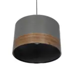 GLOBOSTAR® ZYKLUS 203-0102 Μοντέρνο Κρεμαστό Φωτιστικό Οροφής με Ντουί 1 x E27 AC 220-240V IP20 - Γκρί & Καφέ - Μ36 x Π36 x Υ25cm - Image 6