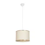 GLOBOSTAR® ELECTRA 203-0110 Μοντέρνο Κρεμαστό Φωτιστικό Οροφής με Ντουί 1 x E27 AC 220-240V IP20 - Mπεζ & Χρυσό - Μ30 x Π30 x Υ23cm - Image 4