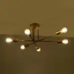 GLOBOSTAR® SPIDI 203-0114 Μοντέρνο Φωτιστικό Οροφής με Ντουί 6 x E27 AC 220-240V IP20 - Χρυσό - Μ61 x Π61 x Υ25cm - Image 3