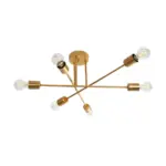 GLOBOSTAR® SPIDI 203-0114 Μοντέρνο Φωτιστικό Οροφής με Ντουί 6 x E27 AC 220-240V IP20 - Χρυσό - Μ61 x Π61 x Υ25cm - Image 5