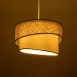 GLOBOSTAR® SONIA 203-0115 Μοντέρνο Κρεμαστό Φωτιστικό Οροφής με Ντουί 1 x E27 AC 220-240V IP20 - Λευκό & Ασημί - Μ30 x Π30 x Υ24cm - Image 3