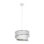 GLOBOSTAR® SONIA 203-0115 Μοντέρνο Κρεμαστό Φωτιστικό Οροφής με Ντουί 1 x E27 AC 220-240V IP20 - Λευκό & Ασημί - Μ30 x Π30 x Υ24cm - Image 4