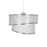GLOBOSTAR® SONIA 203-0115 Μοντέρνο Κρεμαστό Φωτιστικό Οροφής με Ντουί 1 x E27 AC 220-240V IP20 - Λευκό & Ασημί - Μ30 x Π30 x Υ24cm - Image 5