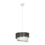 GLOBOSTAR® SONIA 203-0116 Μοντέρνο Κρεμαστό Φωτιστικό Οροφής με Ντουί 1 x E27 AC 220-240V IP20 - Γκρι & Λευκό - Μ30 x Π30 x Υ24cm - Image 4