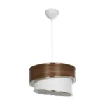 GLOBOSTAR® SONIA 203-0119 Μοντέρνο Κρεμαστό Φωτιστικό Οροφής με Ντουί 1 x E27 AC 220-240V IP20 - Καφέ & Λευκό - Μ30 x Π30 x Υ24cm - Image 4