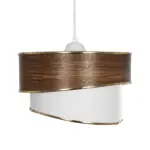 GLOBOSTAR® SONIA 203-0119 Μοντέρνο Κρεμαστό Φωτιστικό Οροφής με Ντουί 1 x E27 AC 220-240V IP20 - Καφέ & Λευκό - Μ30 x Π30 x Υ24cm - Image 5