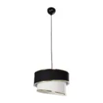 GLOBOSTAR® SONIA 203-0120 Μοντέρνο Κρεμαστό Φωτιστικό Οροφής με Ντουί 1 x E27 AC 220-240V IP20 - Μαύρο & Λευκό - Μ30 x Π30 x Υ24cm - Image 4