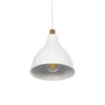 GLOBOSTAR® RADE 203-0125 Μοντέρνο Κρεμαστό Φωτιστικό Οροφής με Ντουί 1 x E27 AC 220-240V IP20 - Λευκό & Χρυσό - Μ18.5 x Π18.5 x Υ23cm - Image 6