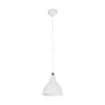 GLOBOSTAR® RADE 203-0126 Μοντέρνο Κρεμαστό Φωτιστικό Οροφής με Ντουί 1 x E27 AC 220-240V IP20 - Λευκό & Ασημί - Μ18.5 x Π18.5 x Υ23cm - Image 4