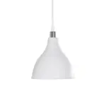 GLOBOSTAR® RADE 203-0126 Μοντέρνο Κρεμαστό Φωτιστικό Οροφής με Ντουί 1 x E27 AC 220-240V IP20 - Λευκό & Ασημί - Μ18.5 x Π18.5 x Υ23cm - Image 5