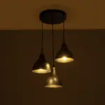 GLOBOSTAR® RADE 203-0127 Μοντέρνο Κρεμαστό Φωτιστικό Οροφής με Ντουί 3 x E27 AC 220-240V IP20 - Μαύρο & Χάλκινο - Μ40 x Π40 x Υ40cm - Image 3