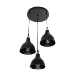 GLOBOSTAR® RADE 203-0127 Μοντέρνο Κρεμαστό Φωτιστικό Οροφής με Ντουί 3 x E27 AC 220-240V IP20 - Μαύρο & Χάλκινο - Μ40 x Π40 x Υ40cm - Image 5