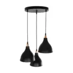 GLOBOSTAR® RADE 203-0127 Μοντέρνο Κρεμαστό Φωτιστικό Οροφής με Ντουί 3 x E27 AC 220-240V IP20 - Μαύρο & Χάλκινο - Μ40 x Π40 x Υ40cm - Image 6