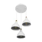 GLOBOSTAR® RADE 203-0128 Μοντέρνο Κρεμαστό Φωτιστικό Οροφής με Ντουί 3 x E27 AC 220-240V IP20 - Λευκό & Χρυσό - Μ40 x Π40 x Υ40cm - Image 5