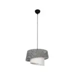 GLOBOSTAR® ALINA 203-0130 Μοντέρνο Κρεμαστό Φωτιστικό Οροφής με Ντουί 1 x E27 AC 220-240V IP20 - Γκρι & Λευκό - Μ30 x Π30 x Υ20cm - Image 4
